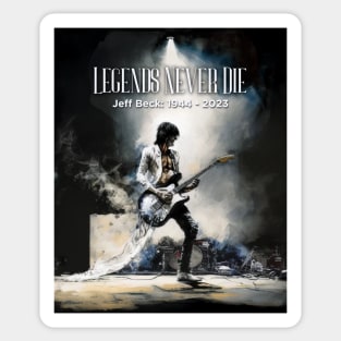 Jeff Beck No. 9: Legends Never Die , Rest In Peace 1944 - 2023 (RIP) Sticker